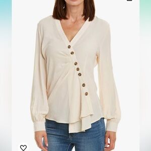 ASTR the label Women's Long Sleeve Cross Over Wrap Blouse Top Size XS